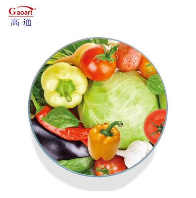 Белая овощная кухня круглый квадратный поднос для подачи закаленного стекла Режущая доска с ручкой