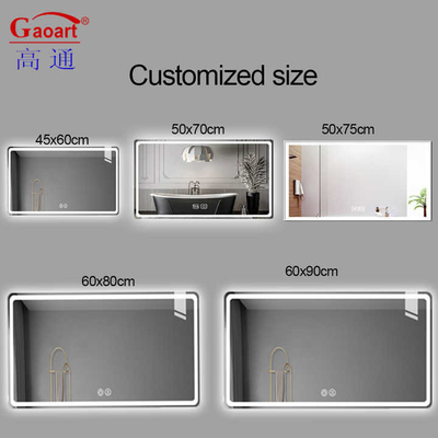 Backlit Bathroom Mirror LED Waterproof Smart Fitness Bevelled Touch Screen Wall Decor Окраска на сенсорном экране